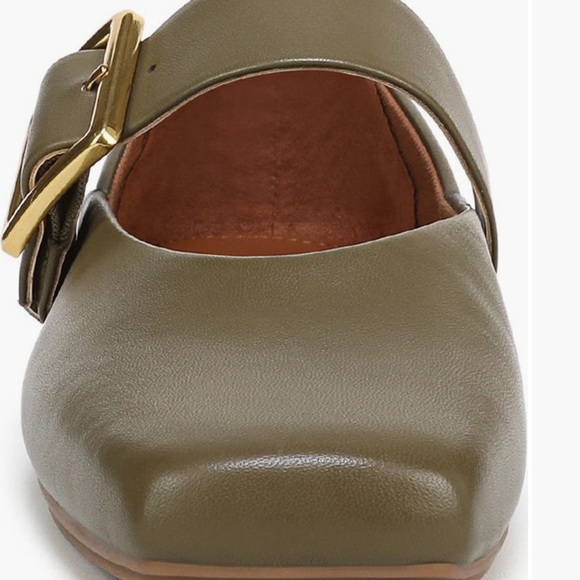 Franco Sarto Olive Green Flats with Gold Buckle - Picture 4 of 16